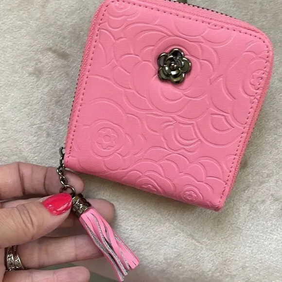 Pink *Camellia* Mini WOC DIY Tassel Card Case Wallet Necklace Chain NEW DIY - Picture 10 of 16